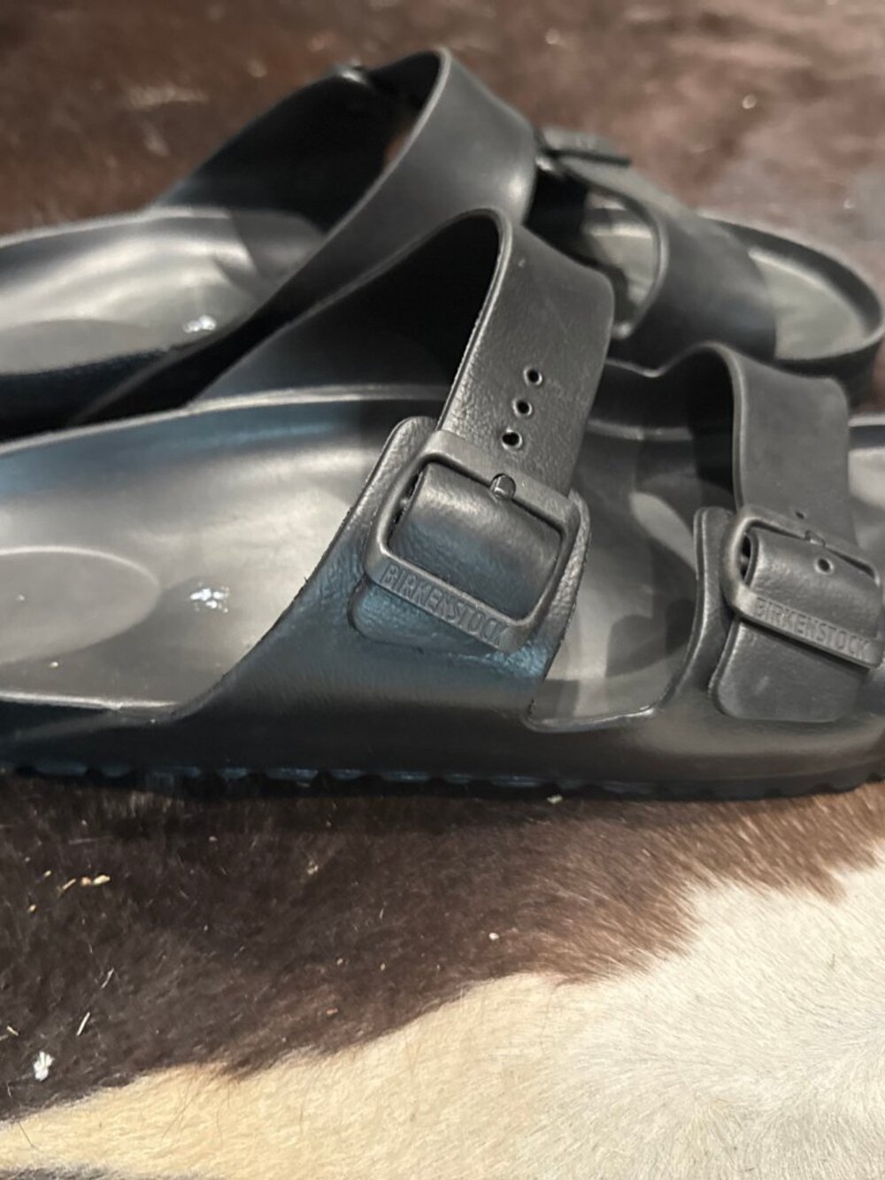 BIRKENSTOCK Sz 13/46 ARIZONA ESSENTIALS EVA Men Sandals Metallic Anthracite - Picture 3 of 4